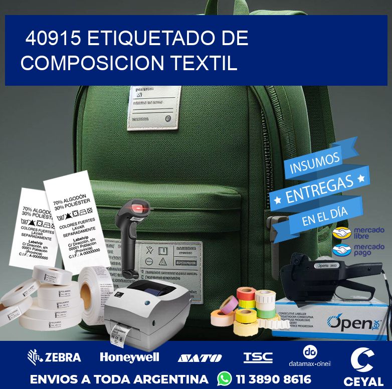 40915 ETIQUETADO DE COMPOSICION TEXTIL