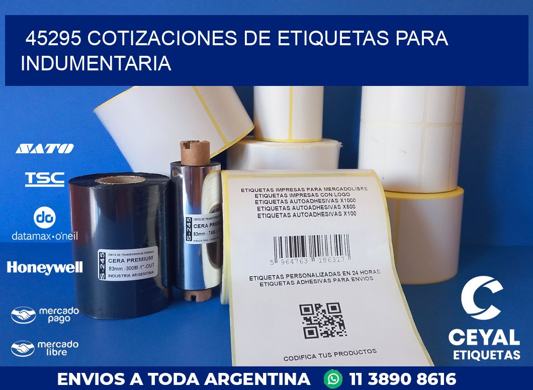 45295 COTIZACIONES DE ETIQUETAS PARA INDUMENTARIA