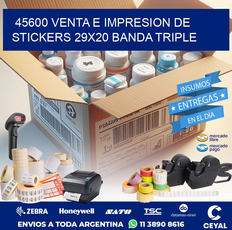 45600 VENTA E IMPRESION DE STICKERS 29X20 BANDA TRIPLE