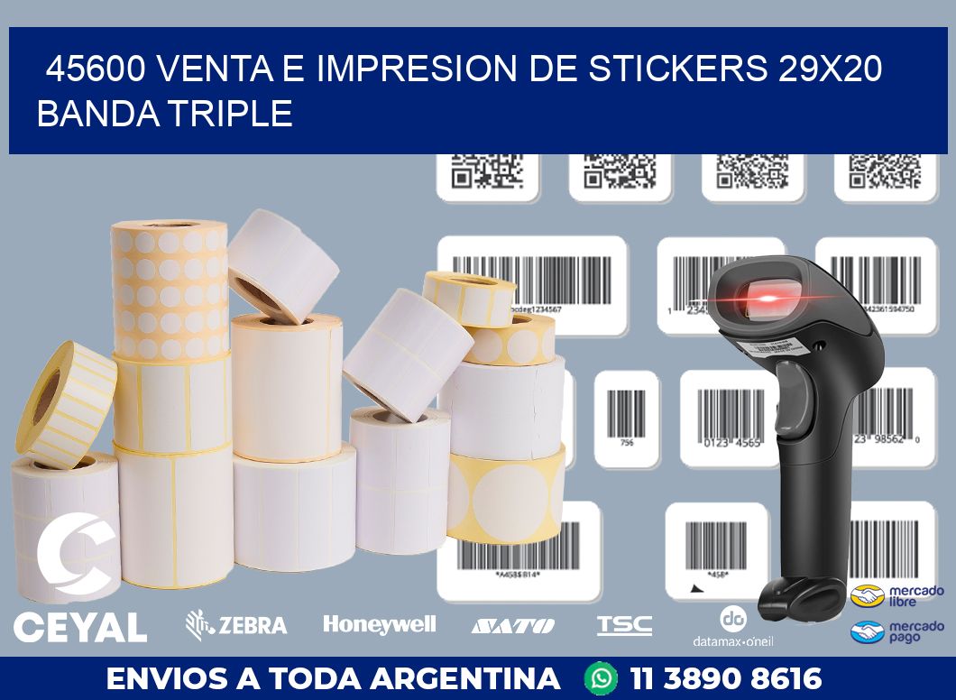 45600 VENTA E IMPRESION DE STICKERS 29X20 BANDA TRIPLE