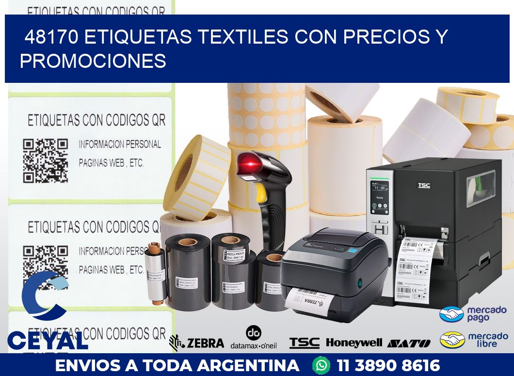 48170 ETIQUETAS TEXTILES CON PRECIOS Y PROMOCIONES