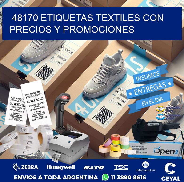 48170 ETIQUETAS TEXTILES CON PRECIOS Y PROMOCIONES