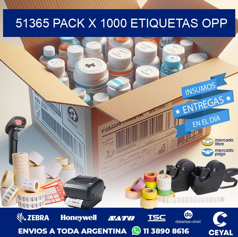 51365 PACK X 1000 ETIQUETAS OPP