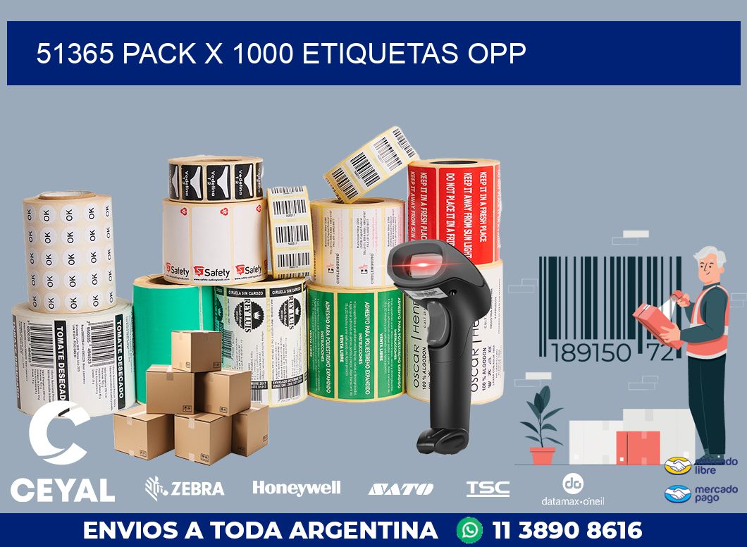 51365 PACK X 1000 ETIQUETAS OPP