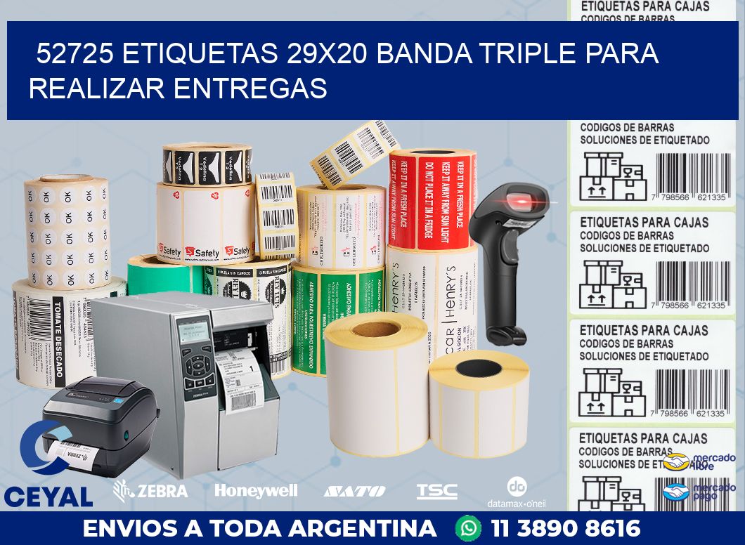 52725 ETIQUETAS 29X20 BANDA TRIPLE PARA REALIZAR ENTREGAS