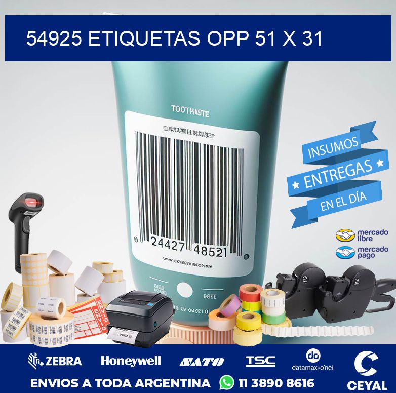 54925 ETIQUETAS OPP 51 X 31