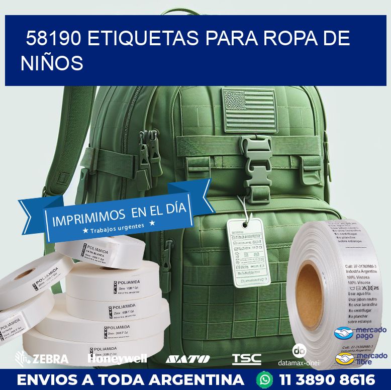 58190 ETIQUETAS PARA ROPA DE NIÑOS