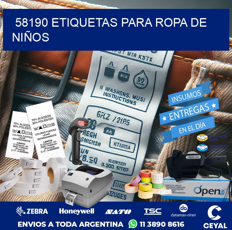 58190 ETIQUETAS PARA ROPA DE NIÑOS