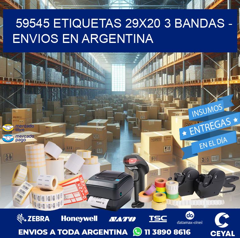 59545 ETIQUETAS 29X20 3 BANDAS - ENVIOS EN ARGENTINA