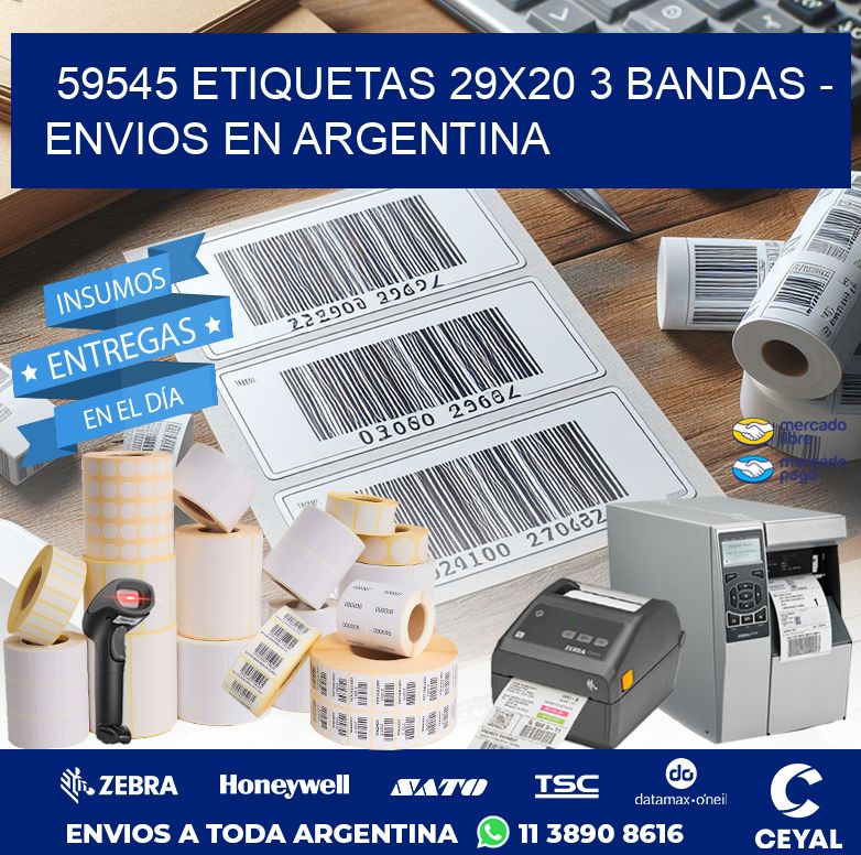 59545 ETIQUETAS 29X20 3 BANDAS - ENVIOS EN ARGENTINA