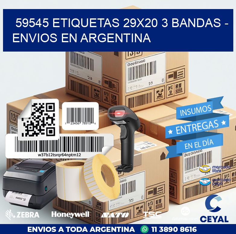 59545 ETIQUETAS 29X20 3 BANDAS - ENVIOS EN ARGENTINA
