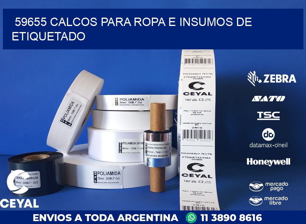 59655 CALCOS PARA ROPA E INSUMOS DE ETIQUETADO