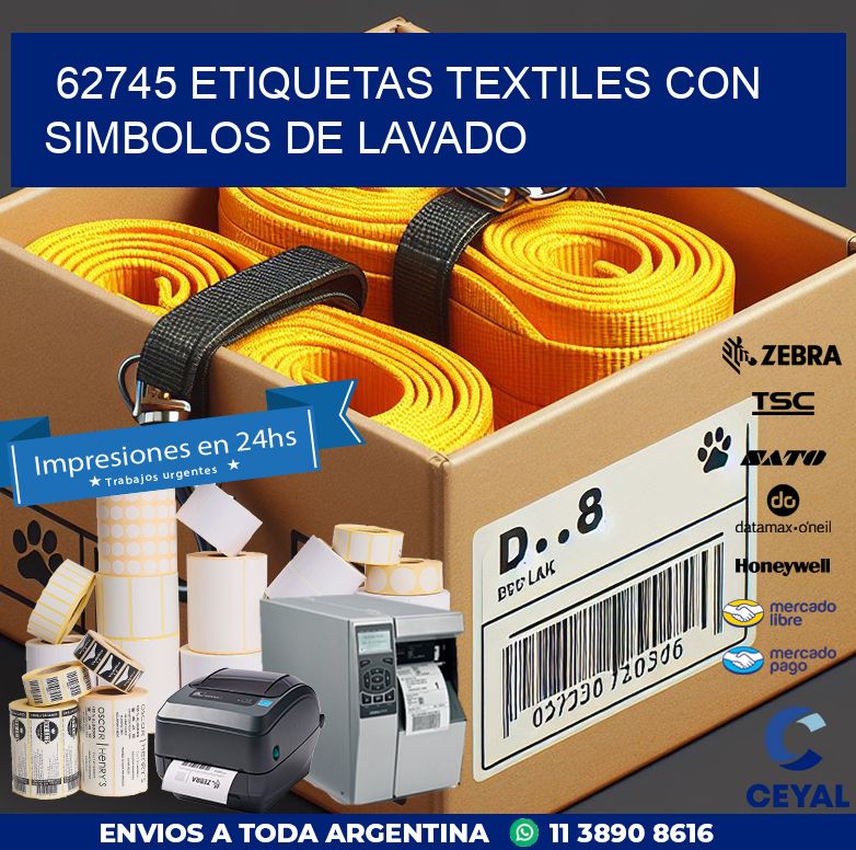 62745 ETIQUETAS TEXTILES CON SIMBOLOS DE LAVADO