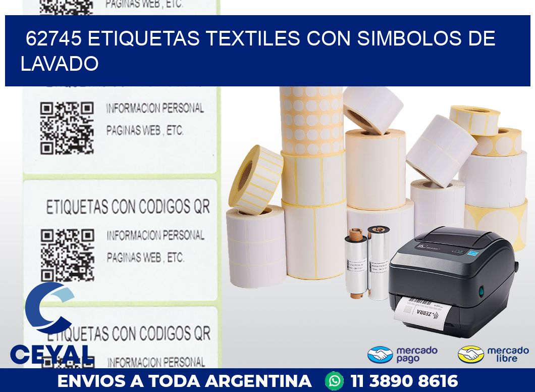 62745 ETIQUETAS TEXTILES CON SIMBOLOS DE LAVADO