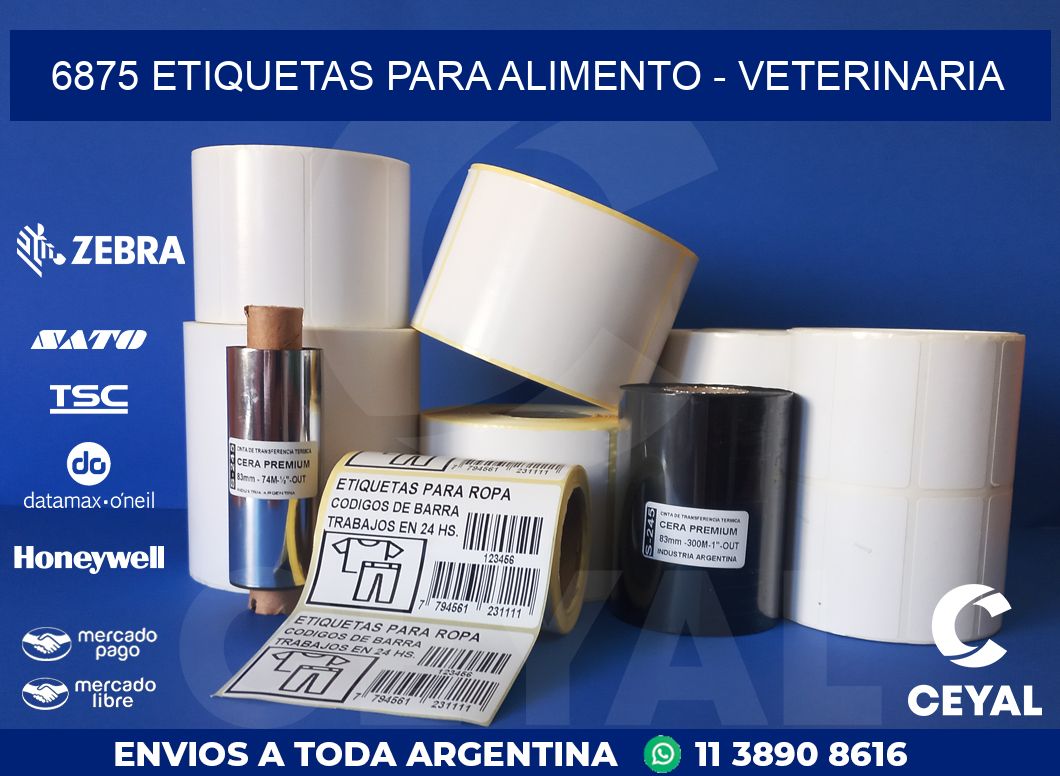 6875 ETIQUETAS PARA ALIMENTO - VETERINARIA