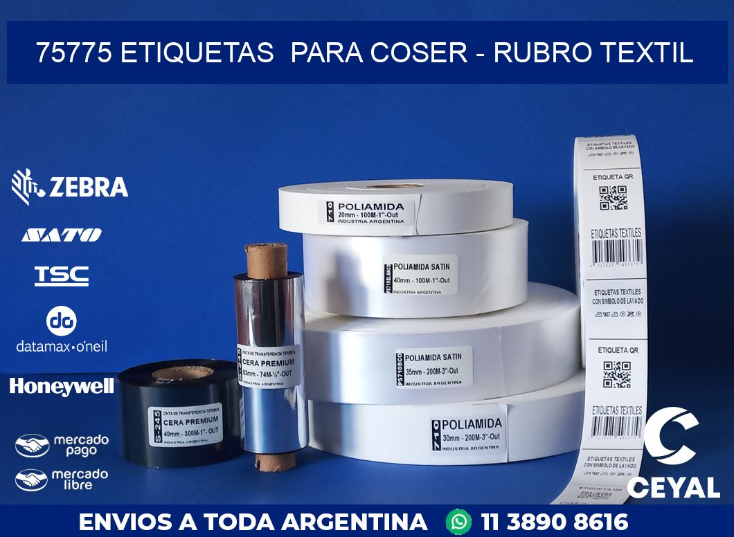 75775 ETIQUETAS  PARA COSER - RUBRO TEXTIL