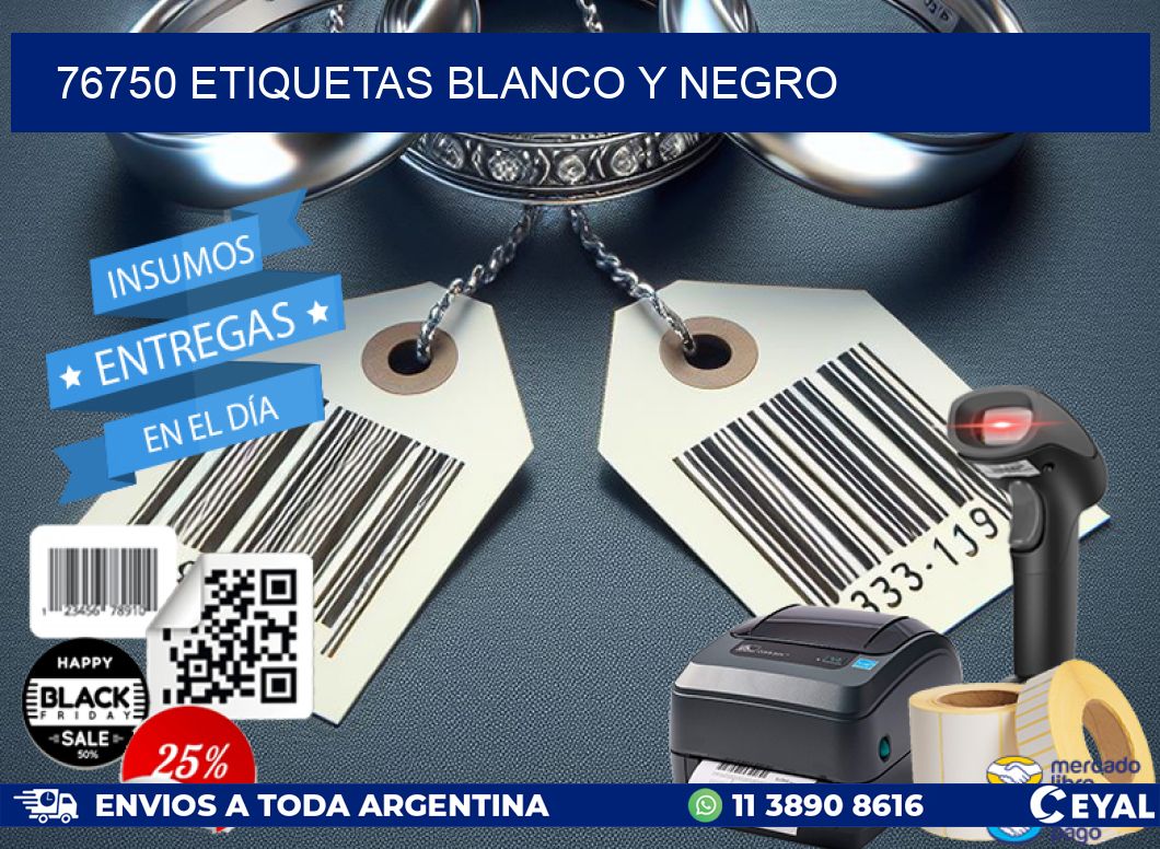 76750 etiquetas blanco y negro