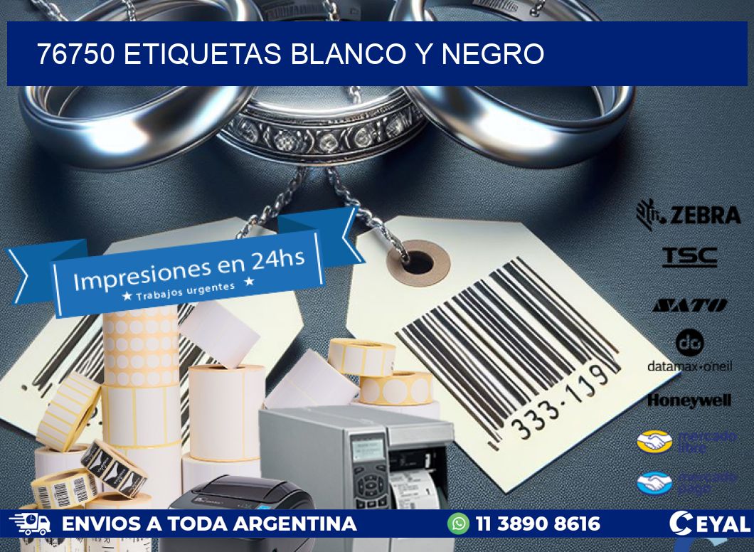 76750 etiquetas blanco y negro