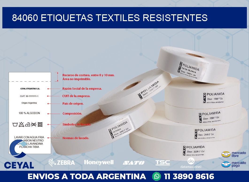 84060 ETIQUETAS TEXTILES RESISTENTES