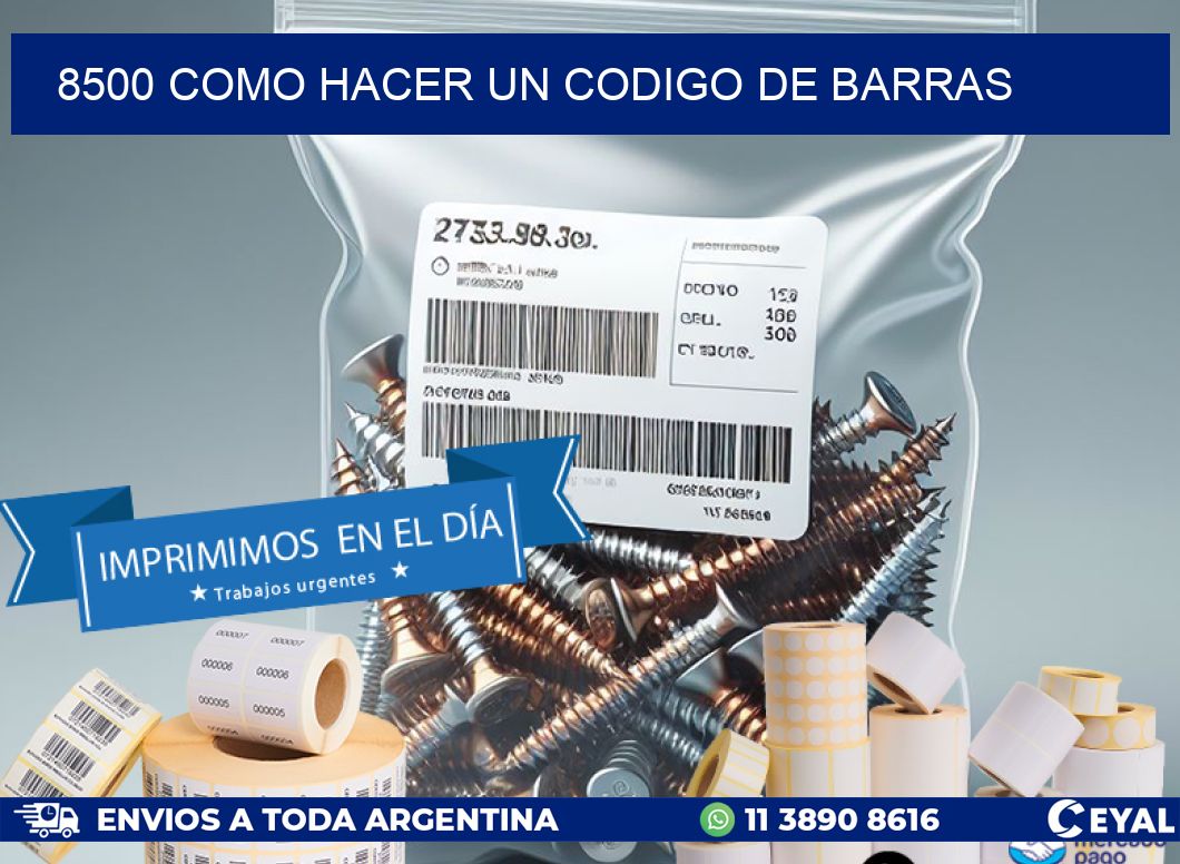 8500 como hacer un codigo de barras