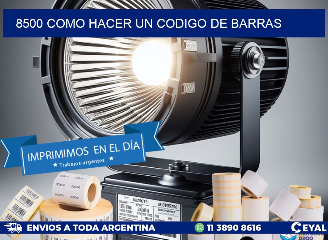 8500 como hacer un codigo de barras