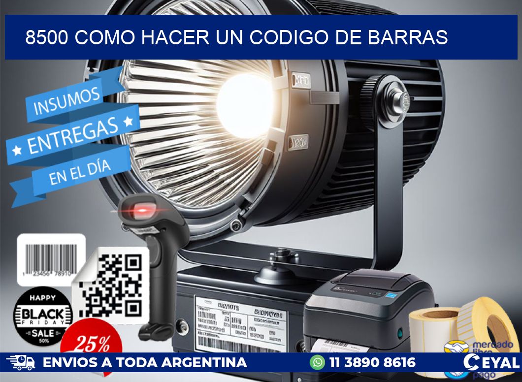 8500 como hacer un codigo de barras