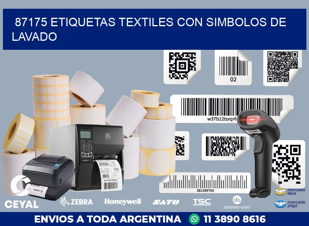 87175 ETIQUETAS TEXTILES CON SIMBOLOS DE LAVADO
