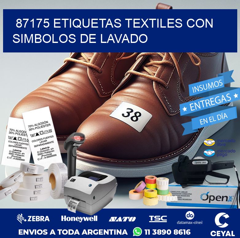 87175 ETIQUETAS TEXTILES CON SIMBOLOS DE LAVADO