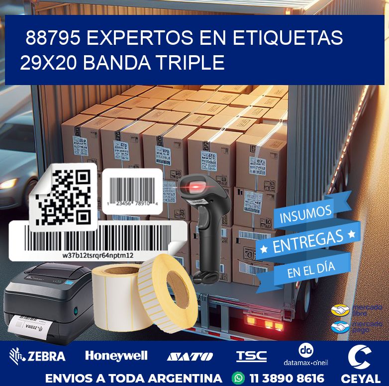 88795 EXPERTOS EN ETIQUETAS 29X20 BANDA TRIPLE