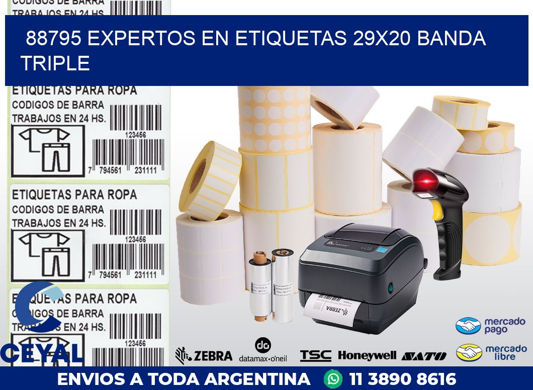 88795 EXPERTOS EN ETIQUETAS 29X20 BANDA TRIPLE