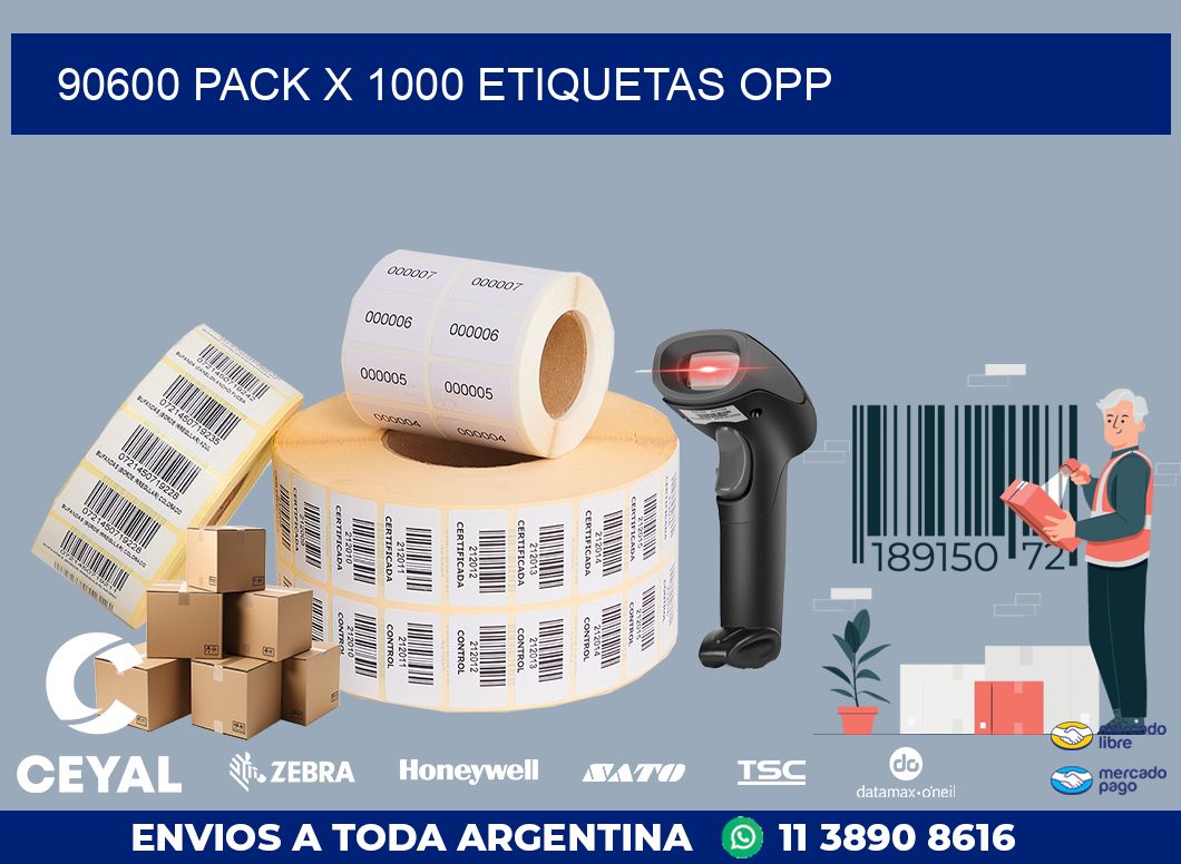 90600 PACK X 1000 ETIQUETAS OPP