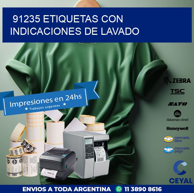 91235 ETIQUETAS CON INDICACIONES DE LAVADO