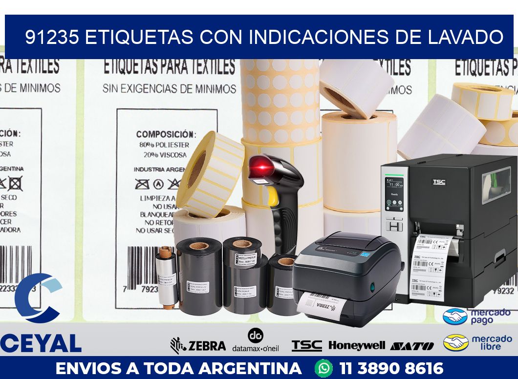 91235 ETIQUETAS CON INDICACIONES DE LAVADO