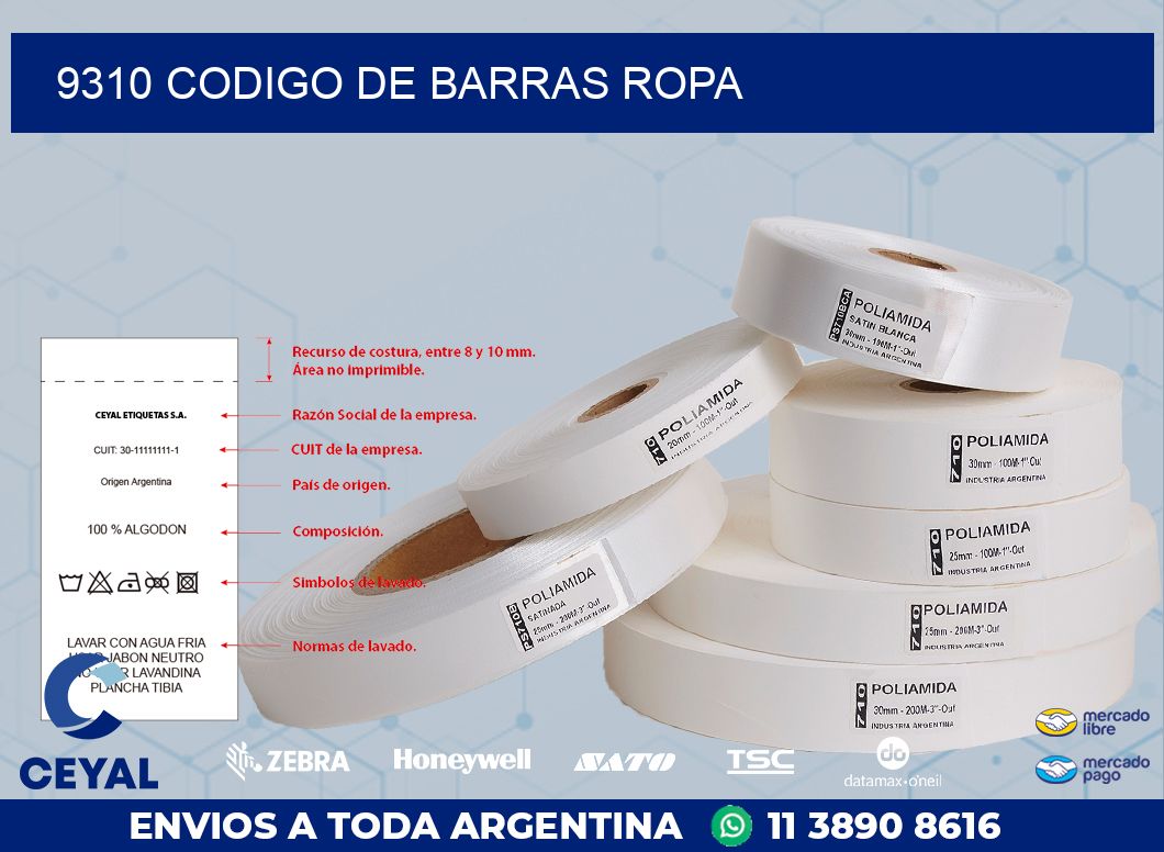 9310 CODIGO DE BARRAS ROPA