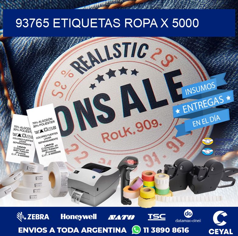 93765 ETIQUETAS ROPA X 5000