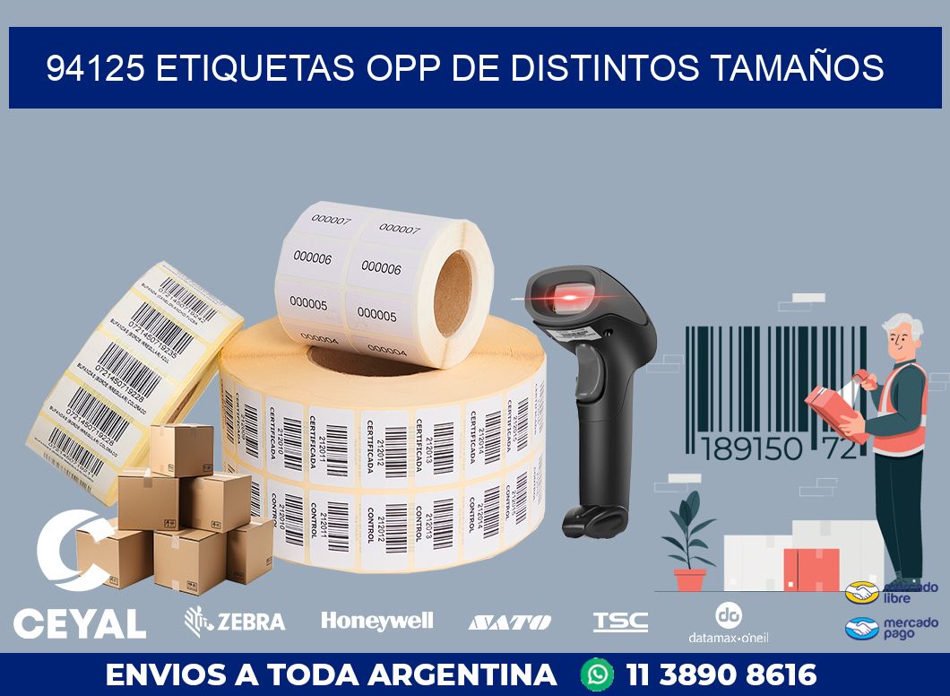 94125 ETIQUETAS OPP DE DISTINTOS TAMAÑOS