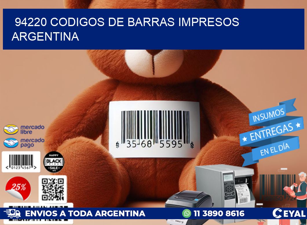 94220 codigos de barras impresos argentina