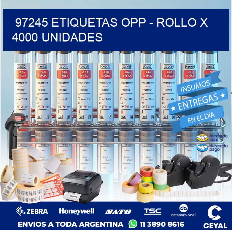 97245 ETIQUETAS OPP - ROLLO X 4000 UNIDADES