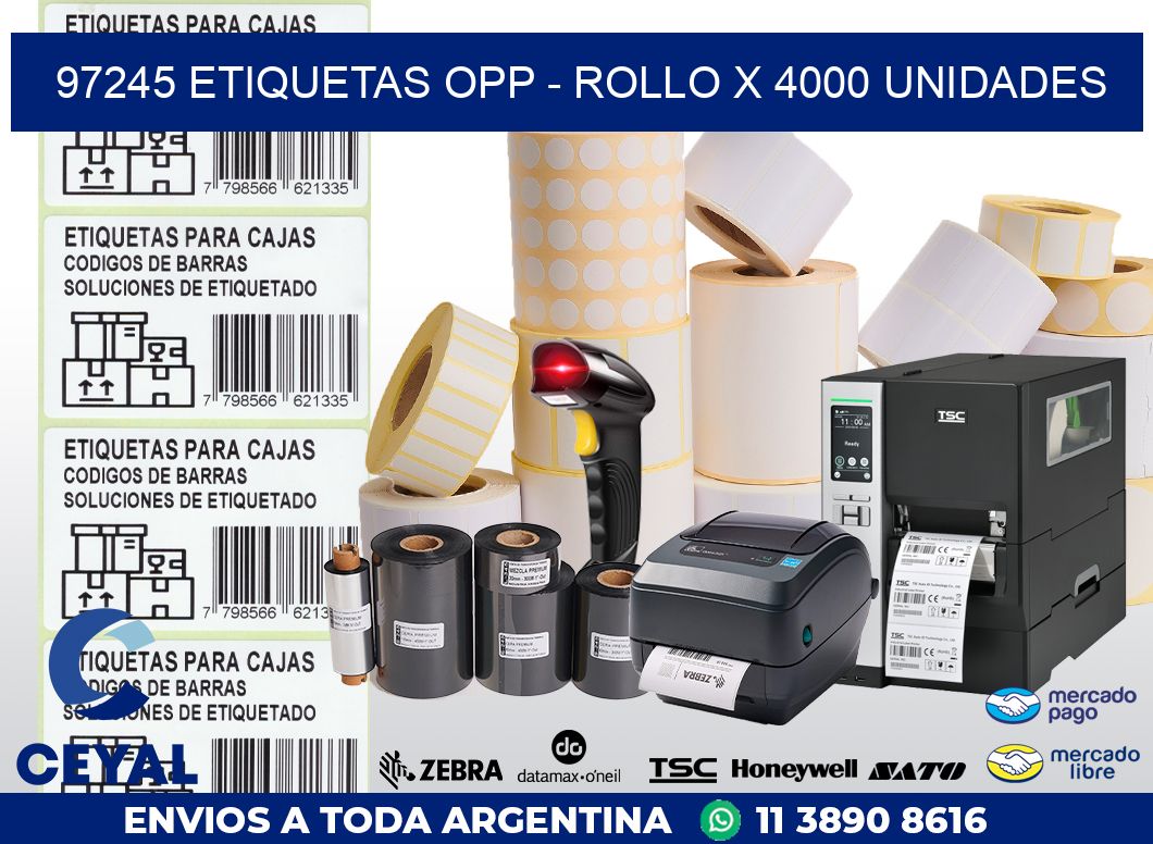 97245 ETIQUETAS OPP - ROLLO X 4000 UNIDADES
