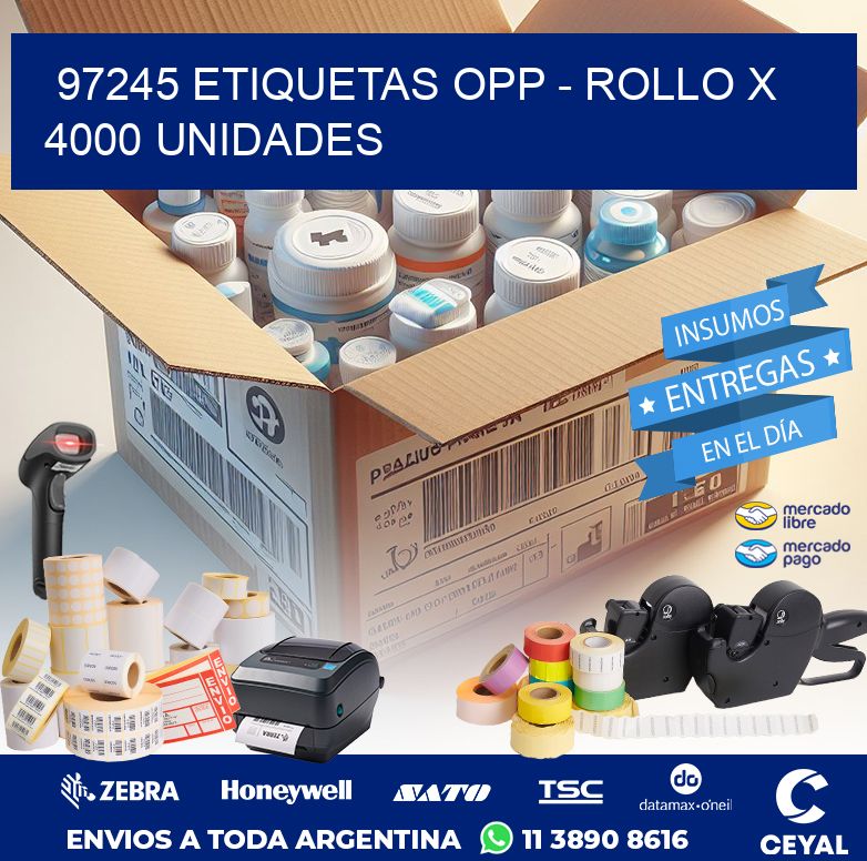 97245 ETIQUETAS OPP - ROLLO X 4000 UNIDADES