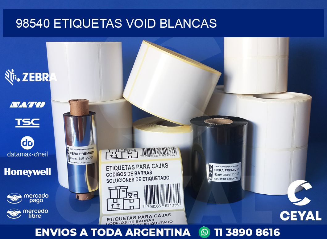 98540 ETIQUETAS VOID BLANCAS