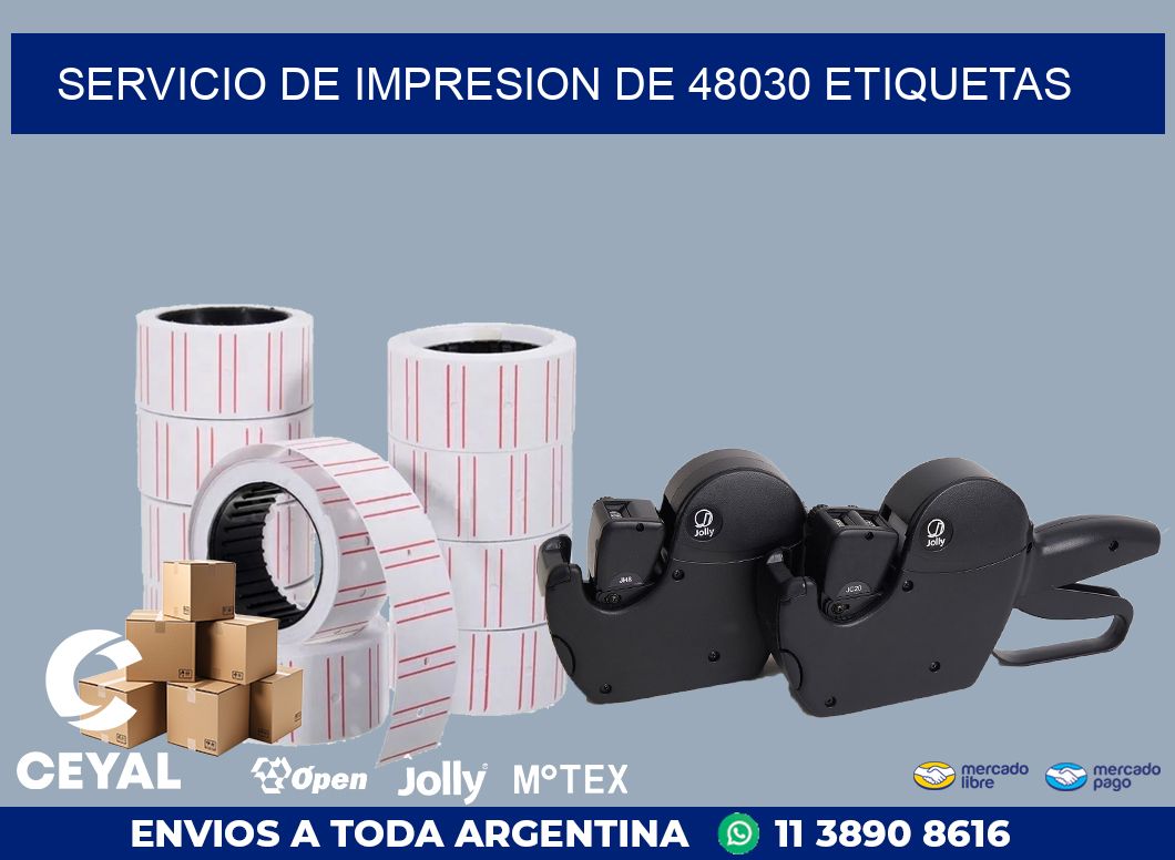 SERVICIO DE IMPRESION DE 48030 ETIQUETAS