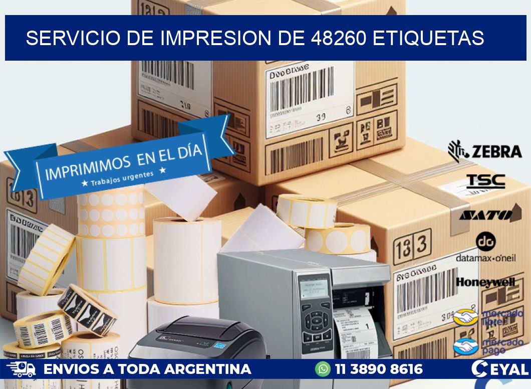 SERVICIO DE IMPRESION DE 48260 ETIQUETAS