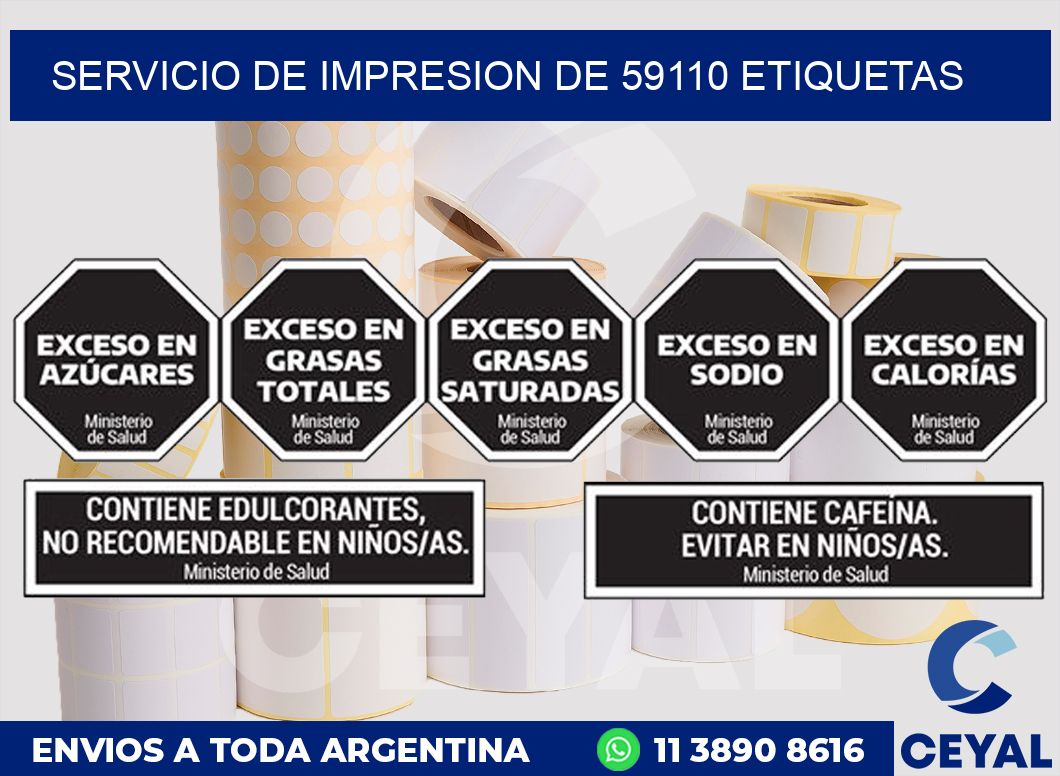 SERVICIO DE IMPRESION DE 59110 ETIQUETAS