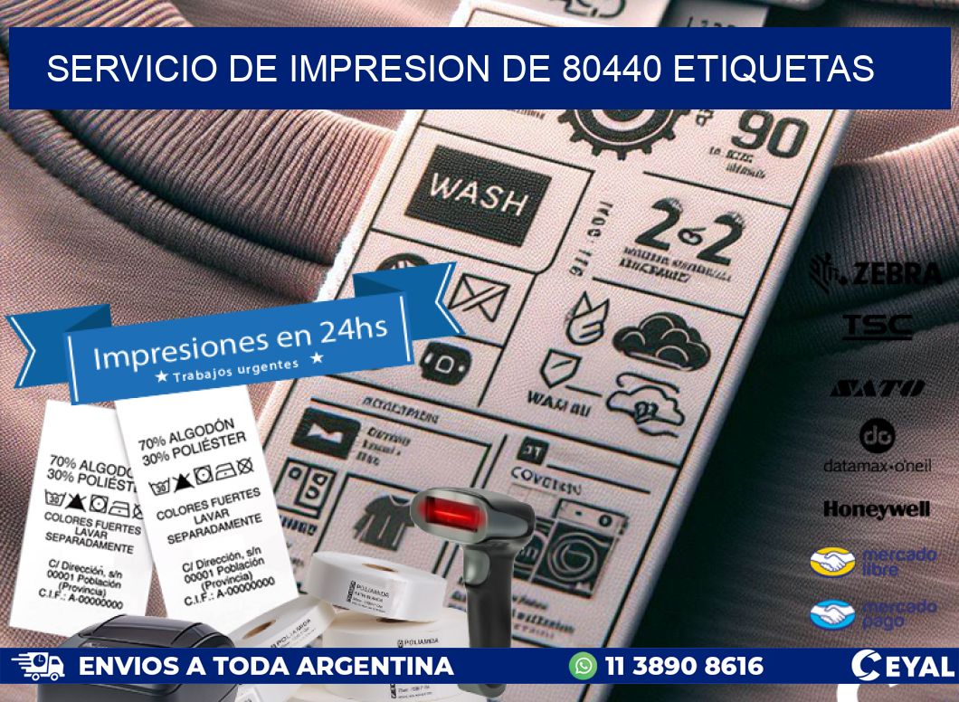 SERVICIO DE IMPRESION DE 80440 ETIQUETAS