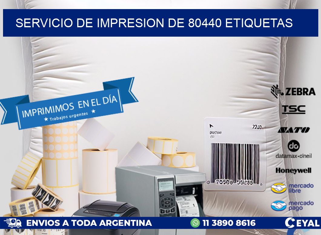 SERVICIO DE IMPRESION DE 80440 ETIQUETAS