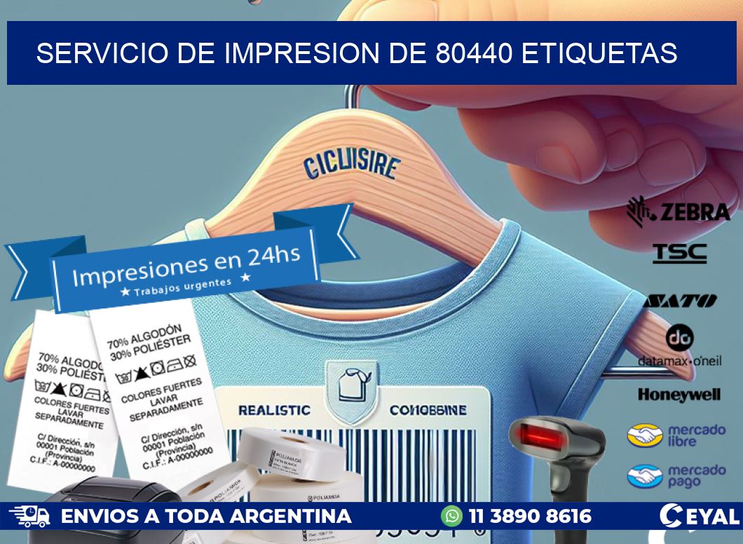 SERVICIO DE IMPRESION DE 80440 ETIQUETAS