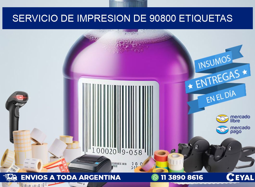 SERVICIO DE IMPRESION DE 90800 ETIQUETAS