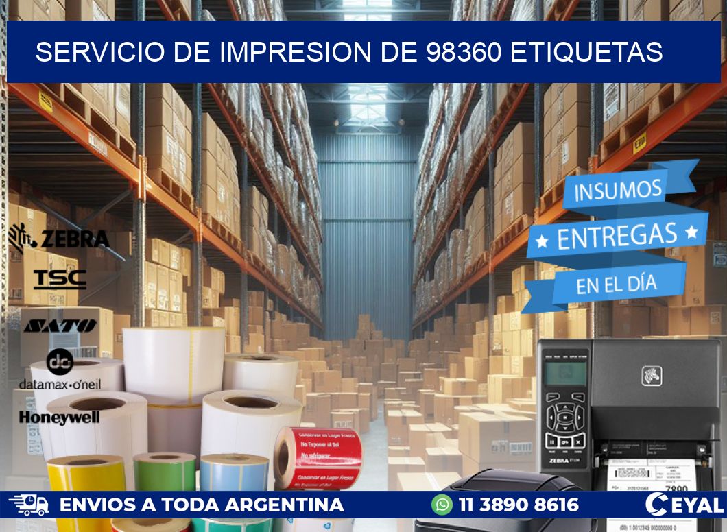 SERVICIO DE IMPRESION DE 98360 ETIQUETAS
