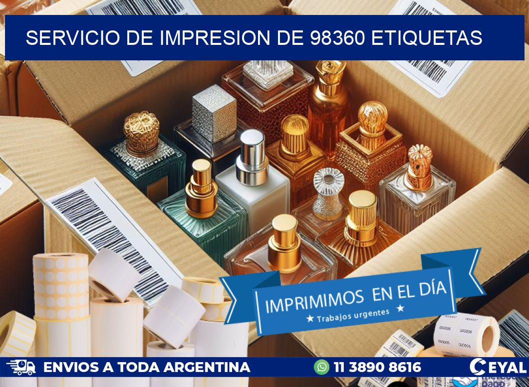 SERVICIO DE IMPRESION DE 98360 ETIQUETAS